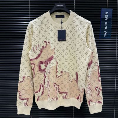 Best SS24 Louis Vuitton Sweater Monogram Fade Burning Fire 'Beige' NNL24112914