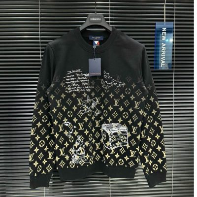 Louis Vuitton Sweater 2026 Monogram Drawing Black NNL24112919