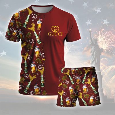 Premium Gucci Unisex Set T-Shirt & Shorts Red LXSTHA011601