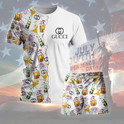 Premium Gucci Unisex Set T-Shirt & Shorts White LXSTHA011603