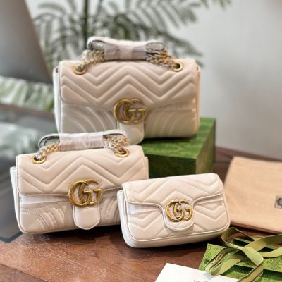 Gucci GG Marmont Shoulder Bag 'Beige' NNL24121112