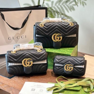 Gucci GG Marmont Shoulder Bag 'Black' NNL24121113