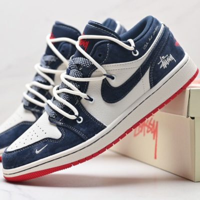 Nike Air Jordan 1 Low x Stussy Double laces 'Blue White' NNL24121610