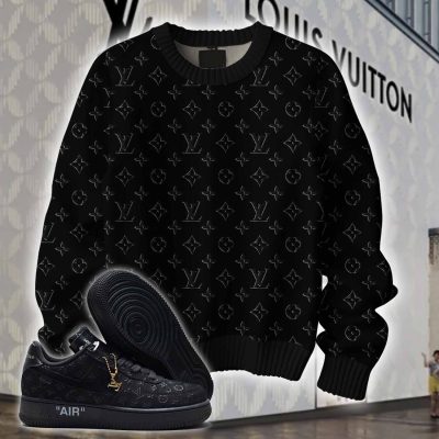 Premium LV Ugly Sweater Matching AF1 Monogram 'All Black' Sneaker Hot 2026 NNL24121713