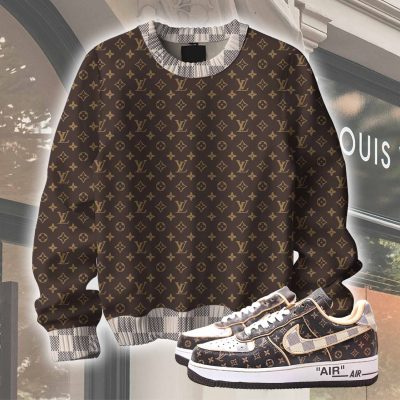 Premium LV Ugly Sweater Matching AF1 Monogram 'Dark Brown' Sneaker Hot 2026 NNL24121714