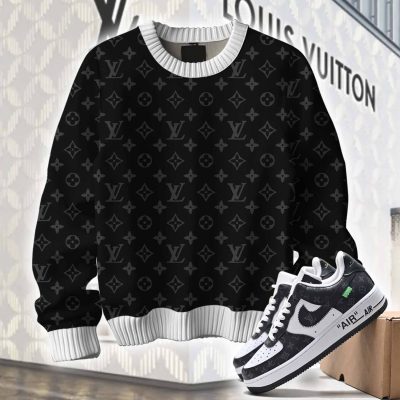 Premium LV Ugly Sweater Matching AF1 Monogram 'Black White' Sneaker Hot 2026 NNL24121702