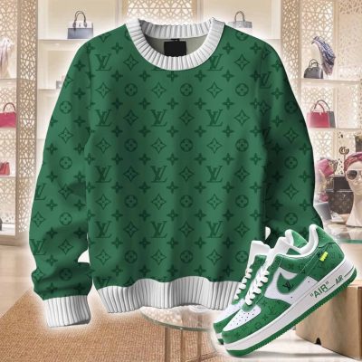 Premium LV Ugly Sweater Matching AF1 Monogram 'Green White' Sneaker Hot 2026 NNL24121705