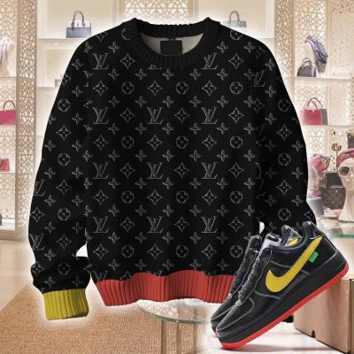 Premium LV Ugly Sweater Matching AF1 Monogram 'Black Yellow' Sneaker Hot 2026 NNL24121706