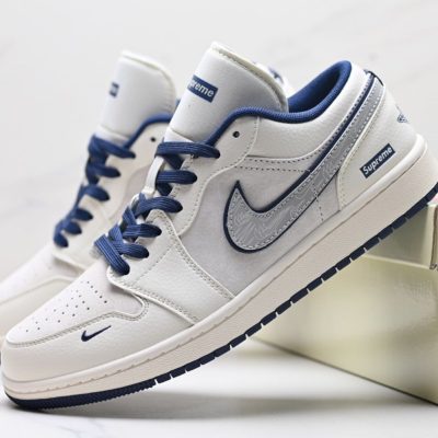 Nike Air Jordan 1 Low x Supreme 'Blue Grey' NNL24121801