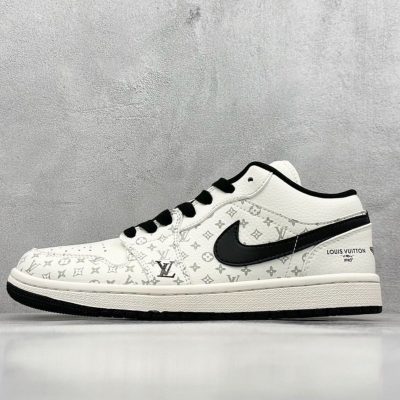 Nike Air Jordan 1 Low x Louis Vuitton Monogram 'White Black' NNL24121806