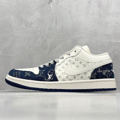 Nike Air Jordan 1 Low x Louis Vuitton Monogram 'Denim White' NNL24121808