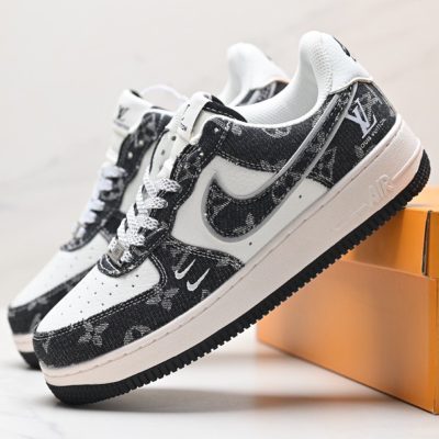 Luxury Monogram Black Denim AF1 Sneaker NNL24112024