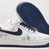 Luxury Monogram White Blue AF1 Sneaker NNL24112026
