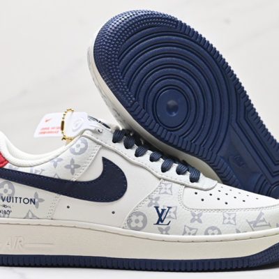 Luxury Monogram White Blue AF1 Sneaker NNL24112026
