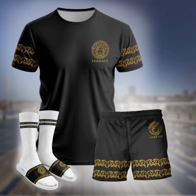 Premium Versace Unisex Set T-Shirt; Shorts Matching Slides - LXCTDP010701