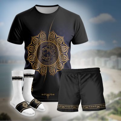 Premium Versace Unisex Set T-Shirt; Shorts Matching Slides - LXCTDP010703