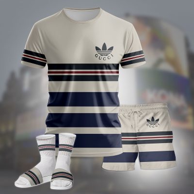 Premium Gucci Unisex Set T-Shirt; Shorts Matching Slides - LXCTDP007804