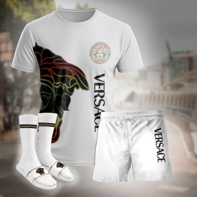 Premium Versace Unisex Set T-Shirt; Shorts Matching Slides - LXCTDP010705