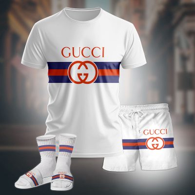 Premium Gucci Unisex Set T-Shirt; Shorts Matching Slides - LXCTDP007806