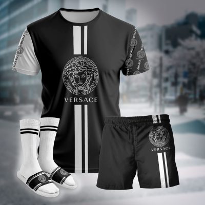 Premium Versace Unisex Set T-Shirt; Shorts Matching Slides - LXCTDP010706