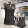 Premium Combo Goyard Short Sleeve Polo And Leather Handbag LXWTDP019301
