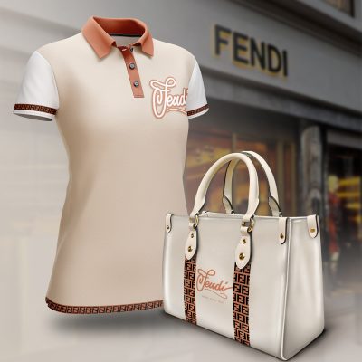 Premium Combo Fendi Short Sleeve Polo And Leather Handbag LXWTDP019302