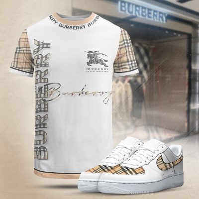 Premium Burberry T-Shirt And AF1 Sneaker 2026 - LXWTDP028306