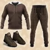 Limited Edition LV Combo T-Shirt & Hoodie & Bomber Jacket & Pants & AJ13 Shoes - TDP0928C7+TDP0928C8